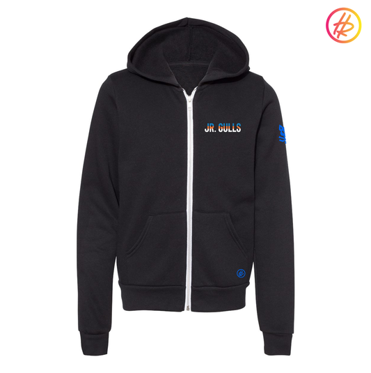 Hatty Ratty + Jr. Gulls Retro Striped Zip Up Hoodie - YOUTH