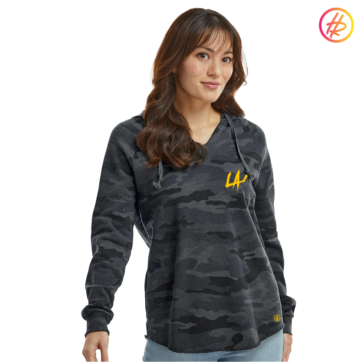 LA LEGENDS TEAM + Hatty Ratty™ Happy Hockey™ Wave Wash Women's Hoodie - Black Camo