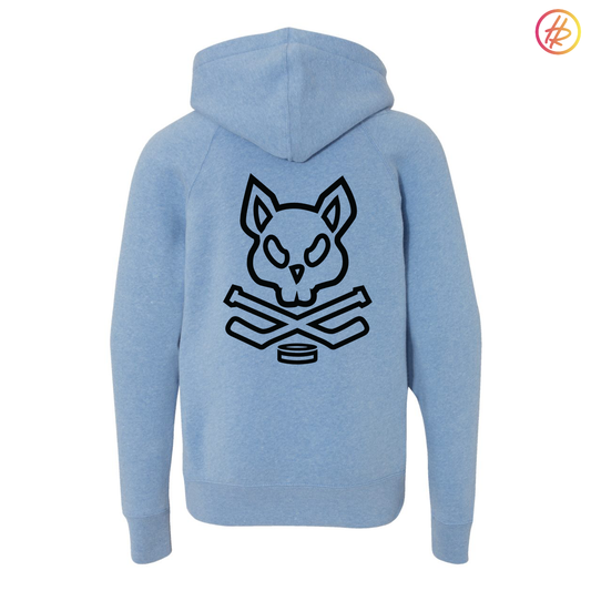 Goldrush + Hatty Ratty - Special Blend Raglan Hoodie - Skyblue - Youth