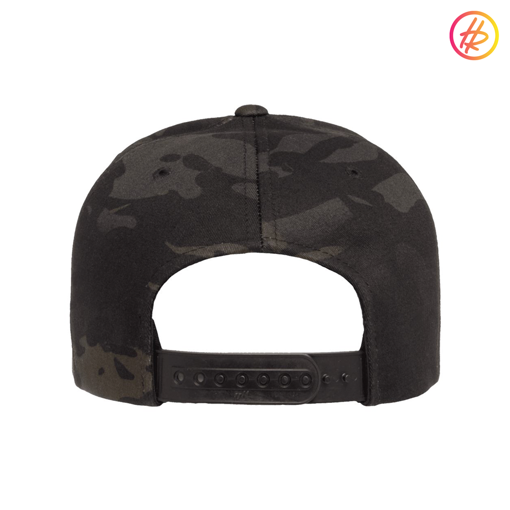 Black Camo Rink Rat Flat Bill Snapback - Customizable