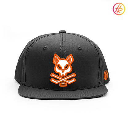Charcoal Rink Rat Flat Bill Snapback - Customizable