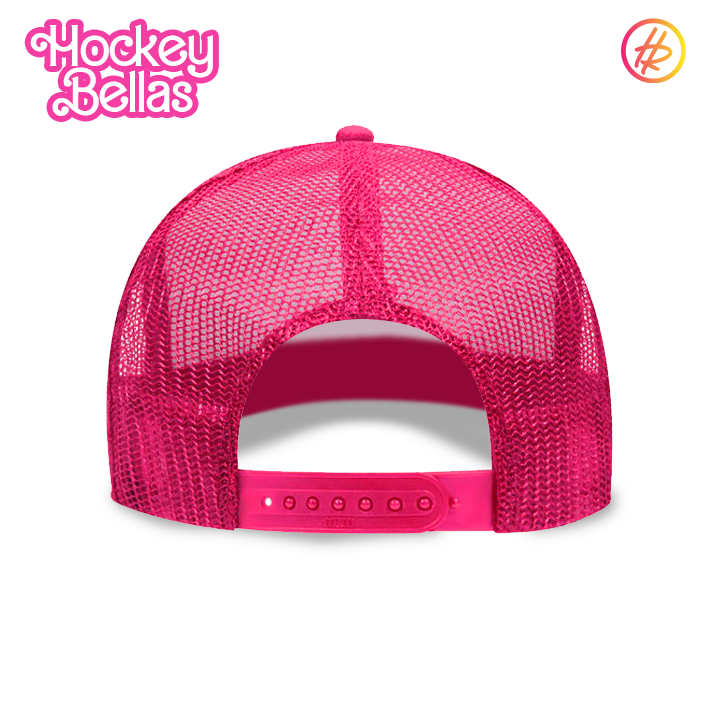 Hockey Bellas Neon Pink and Electric Purple Youth Trucker
