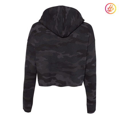 LA LEGENDS TEAM + Hatty Ratty™ Wave Wash Women's Crop Hoodie  - Black Camo