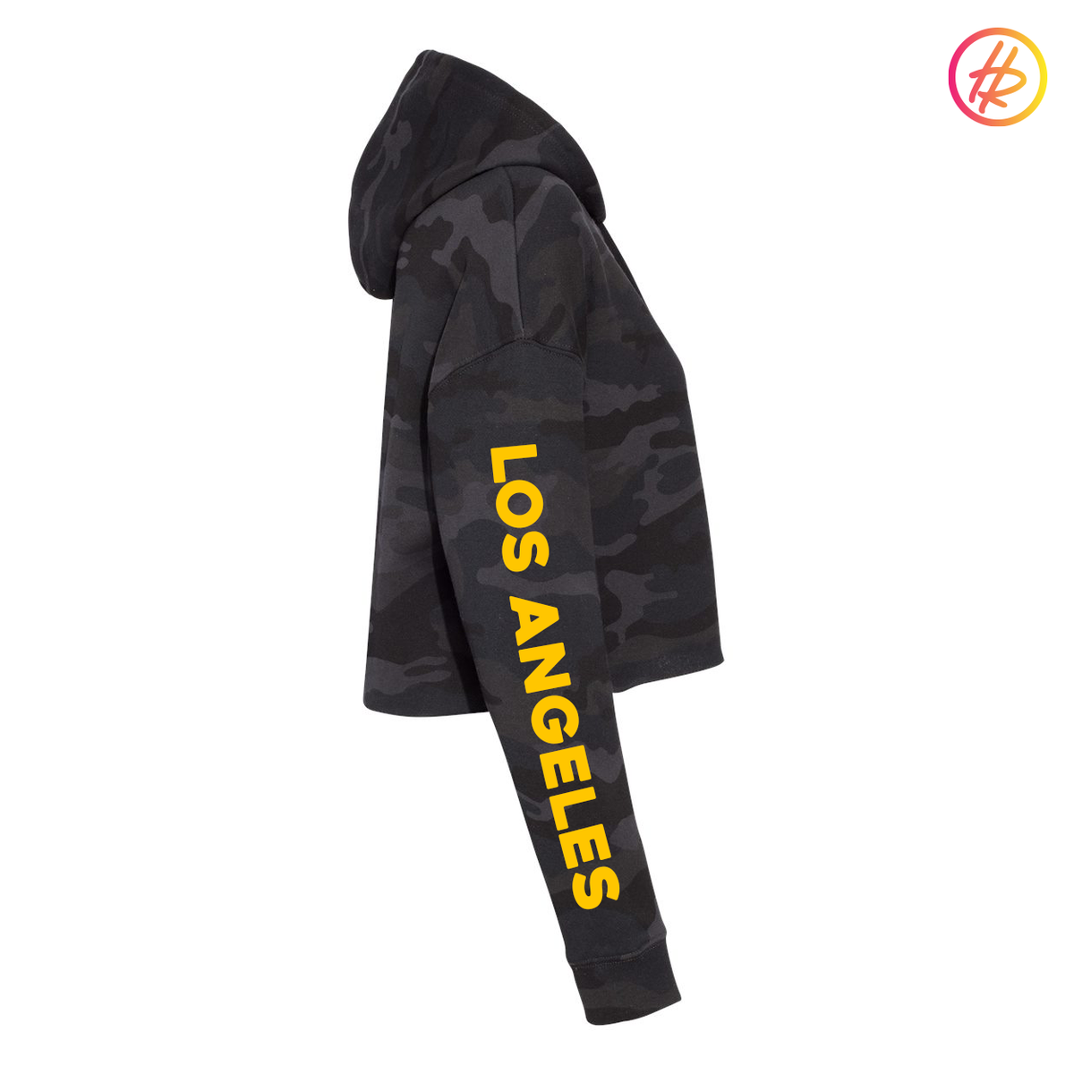 LA LEGENDS TEAM + Hatty Ratty™ Wave Wash Women's Crop Hoodie  - Black Camo