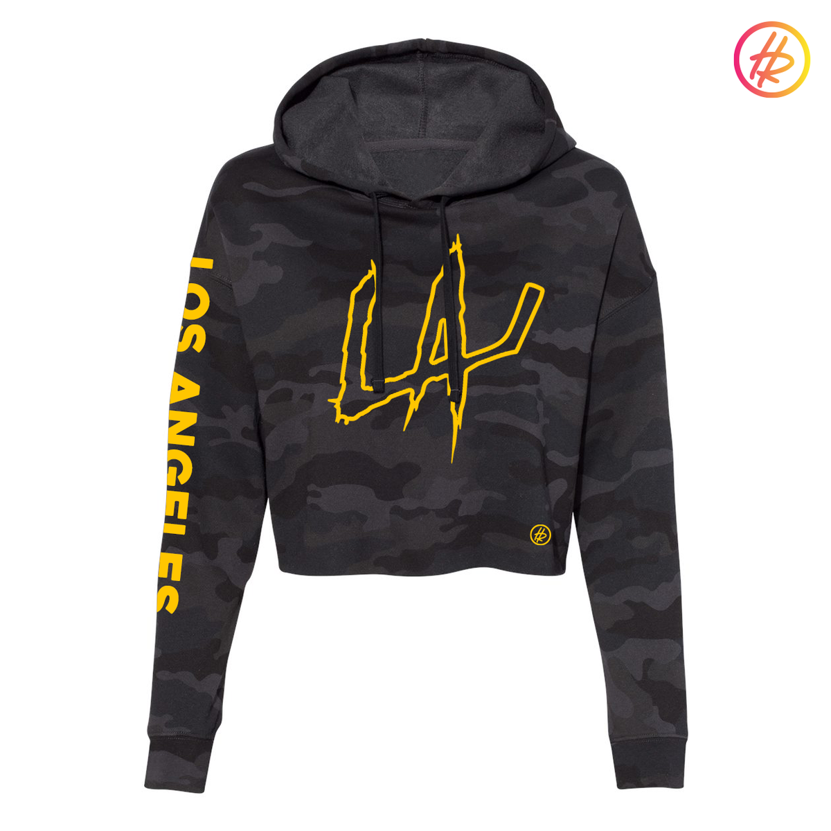 LA LEGENDS TEAM + Hatty Ratty™ Wave Wash Women's Crop Hoodie  - Black Camo