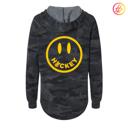 LA LEGENDS TEAM + Hatty Ratty™ Happy Hockey™ Wave Wash Women's Hoodie  - Black Camo