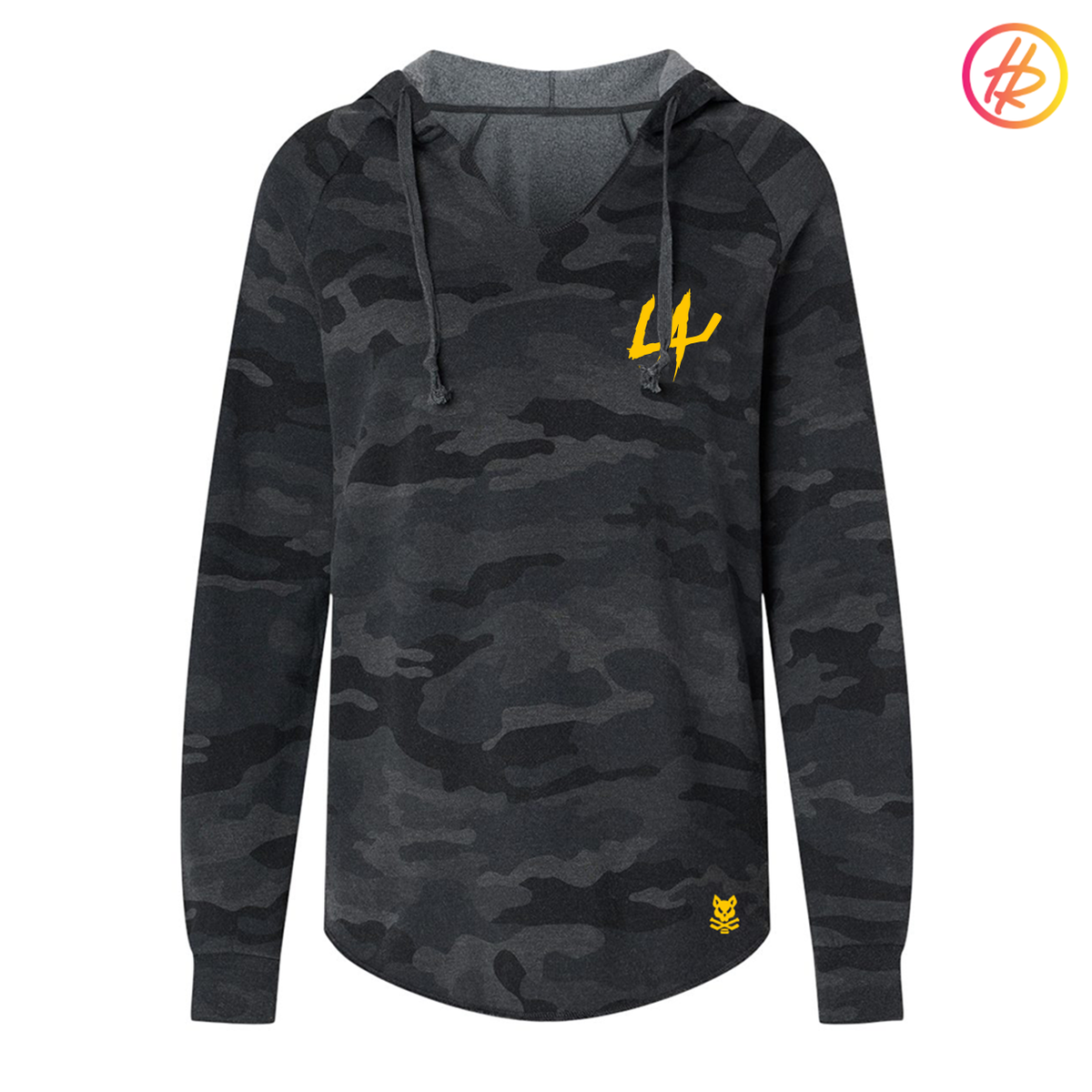 LA LEGENDS TEAM + Hatty Ratty™ Happy Hockey™ Wave Wash Women's Hoodie  - Black Camo