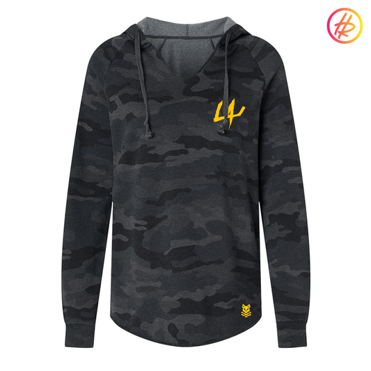 LA LEGENDS TEAM + Hatty Ratty™ Happy Hockey™ Wave Wash Women's Hoodie  - Black Camo