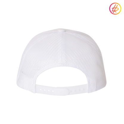 White Rink Rat Mid Profile Trucker Hat  - Customizable