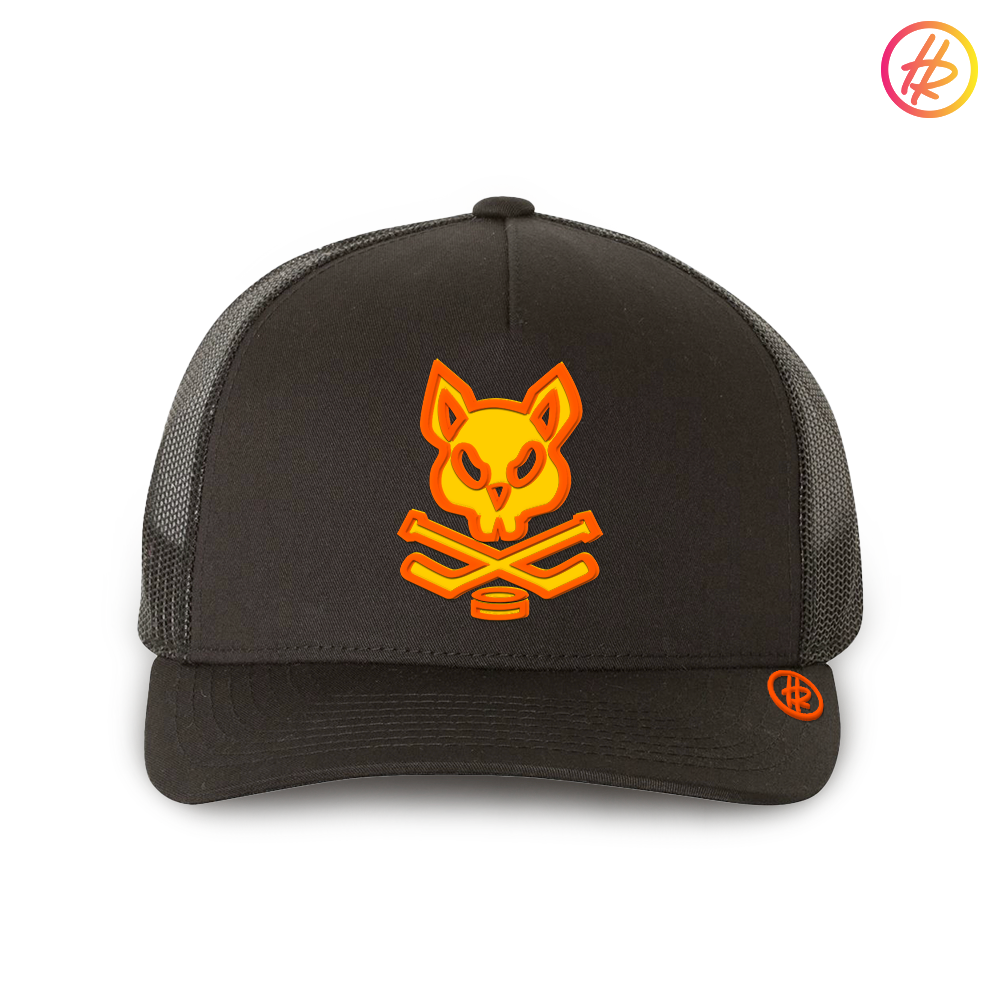 Black Rink Rat Mid Profile Trucker Hat  - Customizable