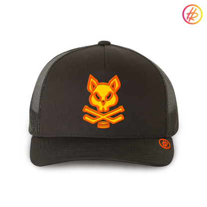 Black Rink Rat Mid Profile Trucker Hat  - Customizable