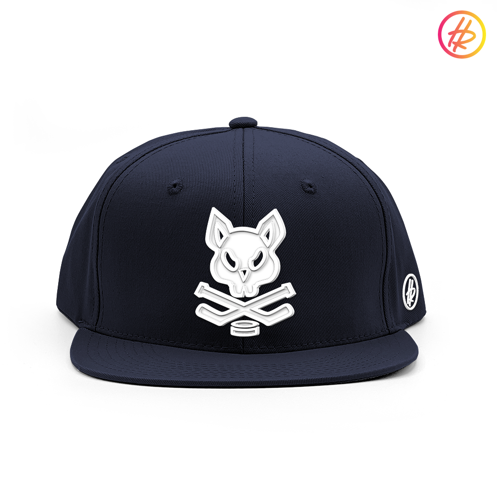 Navy Rink Rat Flat Bill Snapback - Customizable