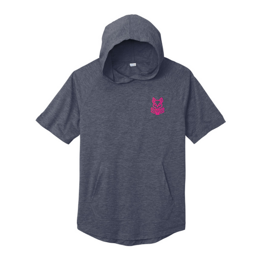 Adult Rink Rat Short Sleeve Hoodie - Heather Navy