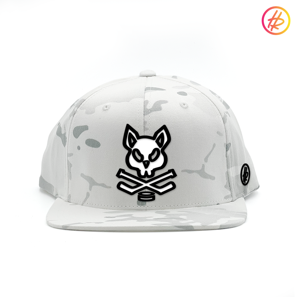 Snow Camo Rink Rat Flat Bill Snapback - Customizable