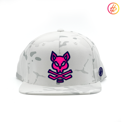 Snow Camo Rink Rat Flat Bill Snapback - Customizable