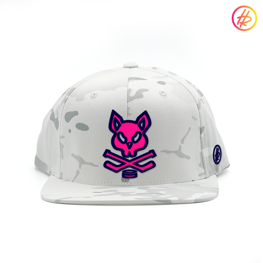 Snow Camo Rink Rat Flat Bill Snapback - Customizable