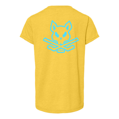 Rink Rat Tee - Yellow & Light Blue