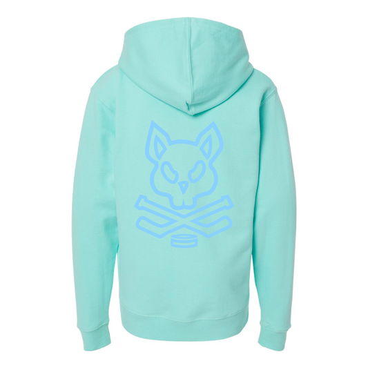 Youth Rink Rat Hoodie - Mint and Light Blue